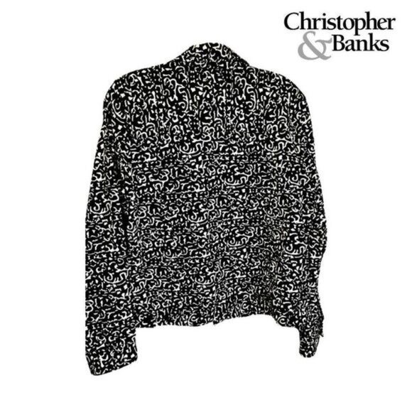 Christopher & Banks Women's Collared Button Front Long-sleeved Jacket - Picture 2 of 6